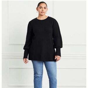 NWT Hillhouse black merino wool Silvia sweater